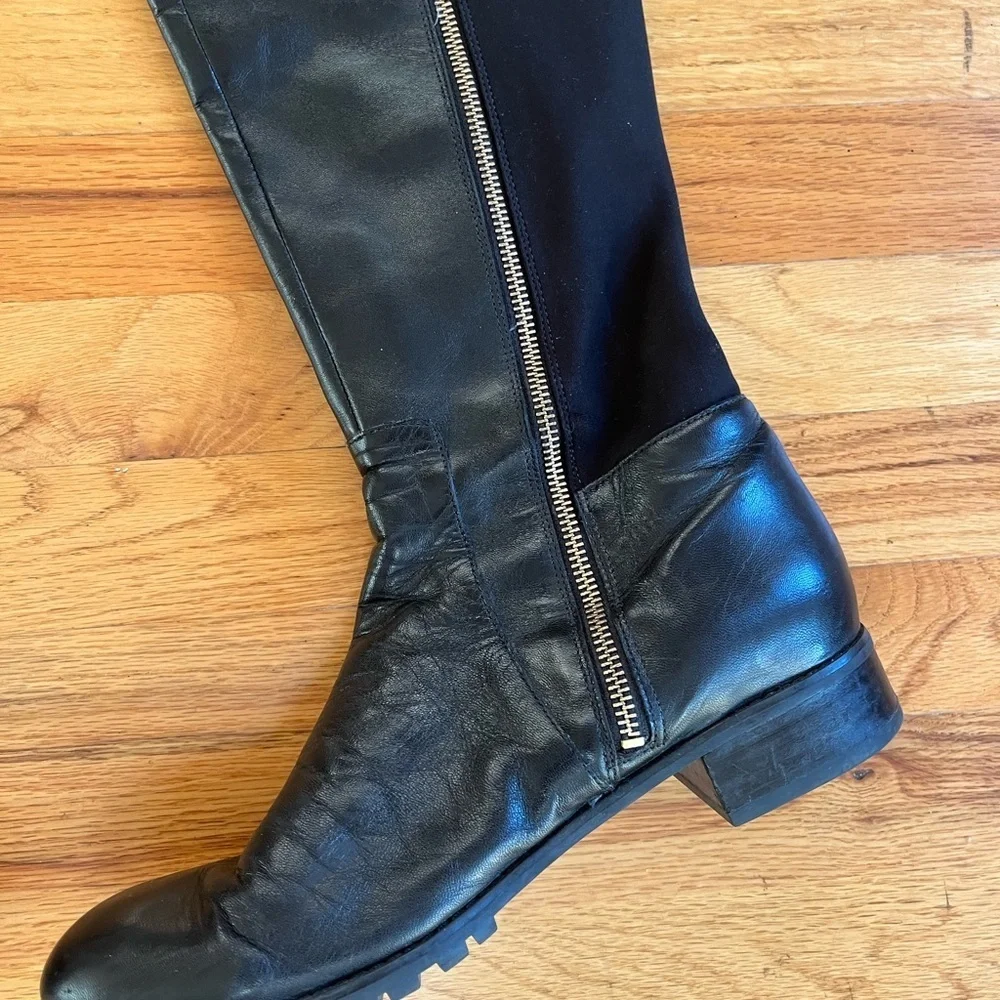 MICHAEL KORS Bromley Over the Knee Vlack Leather Boots 7